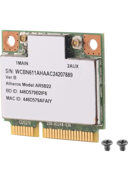 AR9462 AR5B22 WB222 Yarım Mini Pcıe 300MBPS+BLUETOOTH4.0 Wlan Wifi Kablosuz Kartı (Yurt Dışından)