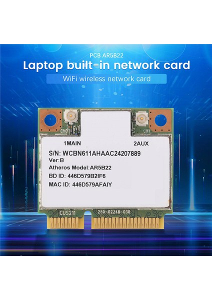 AR9462 AR5B22 WB222 Yarım Mini Pcıe 300MBPS+BLUETOOTH4.0 Wlan Wifi Kablosuz Kartı (Yurt Dışından)