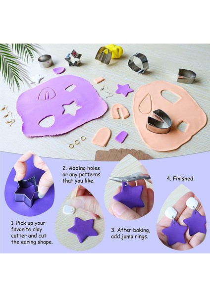 Polimer Kil Kesiciler, 23 Adet Dıy Kil Kesiciler Şekiller Polimer Takı Üreticisi ile Küpe Kartları Kanca Dıy Plastik Torbalar (Yurt Dışından) modelleri