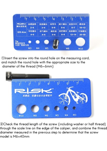 Rısk Vida Ölçüm Cetveli Mtb Bisiklet Cıvatası Vida Ölçü Aracı (Yurt Dışından) modelleri