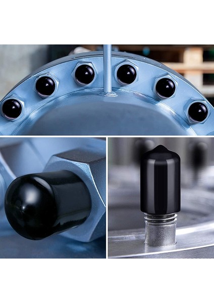 Bradoo- 80 Parça Kauçuk Uç Kapakları Esnek Cıvata Kapakları Döner Kapaklar 4 Boyutta Diş Koruyucular 1/4 Ila 3/4 Inç (Siyah) (Yurt Dışından) fırsatları