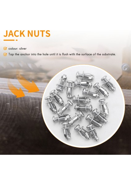 20 Adet Jack Somun Araba Metal Vida Taç Somunları Vidalı Içi Boş Duvar Demir Cilt Için (Yurt Dışından)