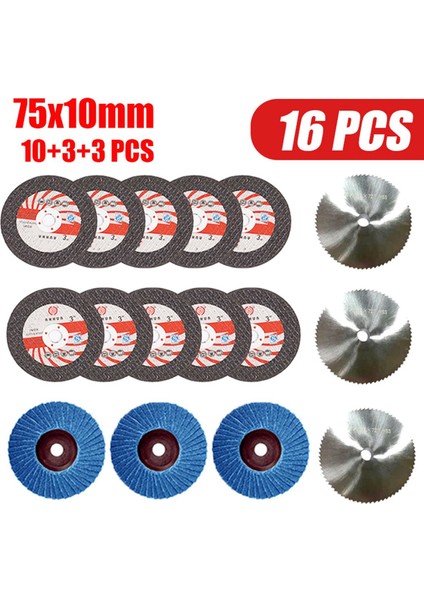 12V Mini Açılı Taşlama Için 16 Adet 75X10MM Açılı Taşlama Çarkı Seti (Yurt Dışından)