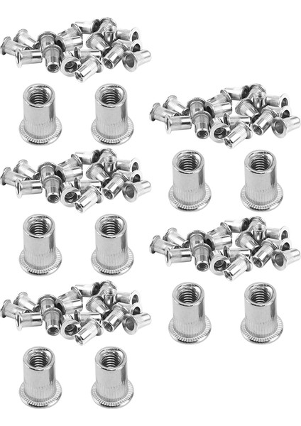Nxfdsıoz 100 Adet 304 Paslanmaz Çelik Perçin Somun Rivnut Insert Nutsert M6X15MM (Yurt Dışından)
