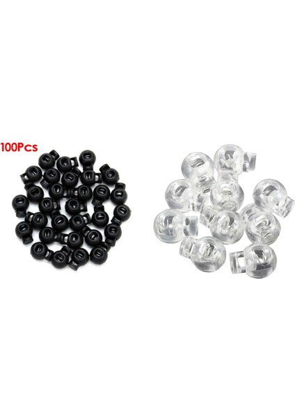 100 x Siyah Top Kablo Kilitleri Yuvarlak Kordonlu Kilitleri ve 10 Adet Plastik Geçiş Yaylı Stop Tek Delikli Dize Kablo Kilitleri (Yurt Dışından) fiyatları
