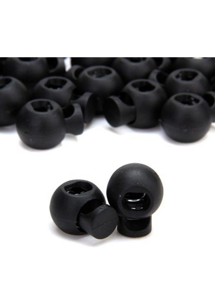 100 x Siyah Top Kablo Kilitleri Yuvarlak Kordonlu Kilitleri ve 10 Adet Plastik Geçiş Yaylı Stop Tek Delikli Dize Kablo Kilitleri (Yurt Dışından) fırsatları