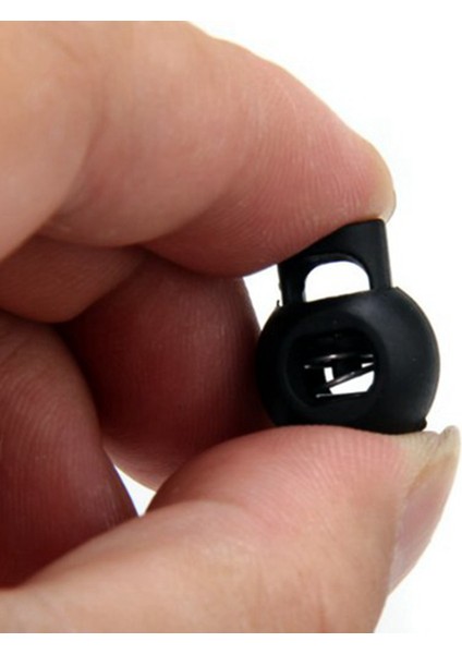 100 x Siyah Top Kablo Kilitleri Yuvarlak Kordonlu Kilitleri ve 10 Adet Plastik Geçiş Yaylı Stop Tek Delikli Dize Kablo Kilitleri (Yurt Dışından) indirimleri