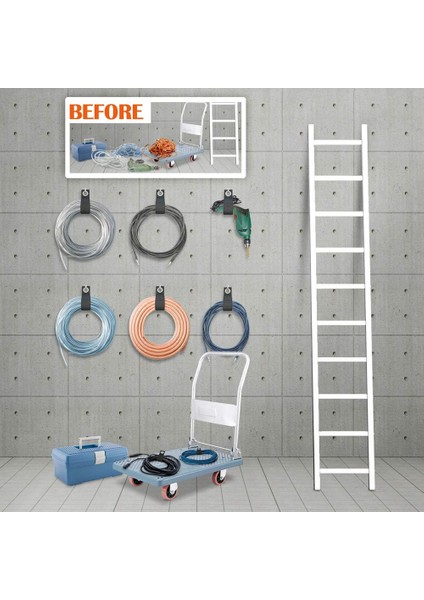 12 Adet Uzatma Kablosu Depolama Rafı, Garajlar, Bodrumlar ve Karavanlar Için Uygun, Kabloları, Hortumları, Halatları ve Aletleri Asmak Için (Yurt Dışından) modelleri