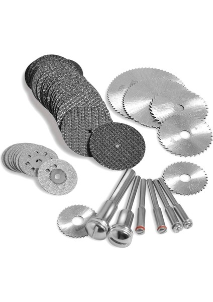 Döner Alet Için 36 Adet Çark, Hss Daire Testere 6 Adet, Reçineleme Diskleri 20 Adet Elmas Çark 10 Adet 2 Tornavida ile (Yurt Dışından) modelleri