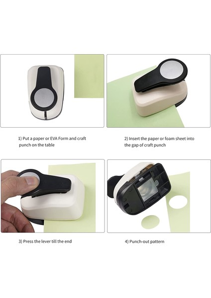 Dairesel Kağıt Delgeç-3 x Kağıt El Işi Zımbaları-Gri (Yurt Dışından) fiyatları