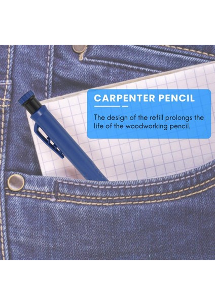 Ağaç Işleme Kalemi-2 x Marangoz Kalemi 12 x Yedek-Mavi ve Turuncu (Yurt Dışından)