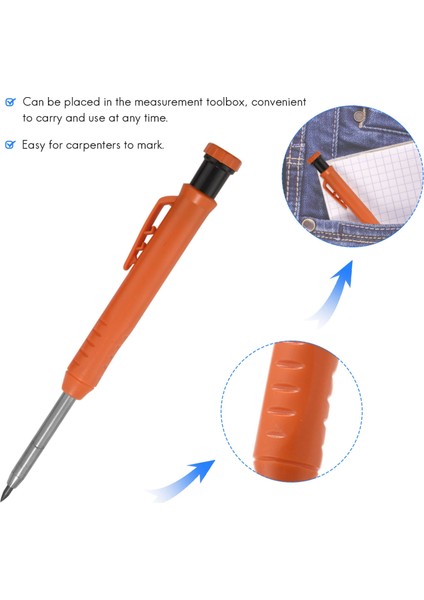 Ağaç Işleme Kalemi-2 x Marangoz Kalemi 12 x Yedek-Mavi ve Turuncu (Yurt Dışından) modelleri