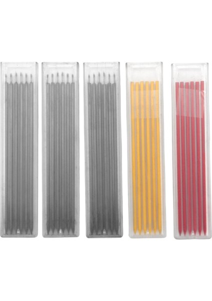 Mekanik Kurşun Kalemler-2 x Ahşap Işleme Kalemleri (2 Mavi-Yedek Dahil) 5 Kutu x Yedek (18 Siyah/6 Sarı/6 Kırmızı)-Fotoğraf Rengi (Yurt Dışından)