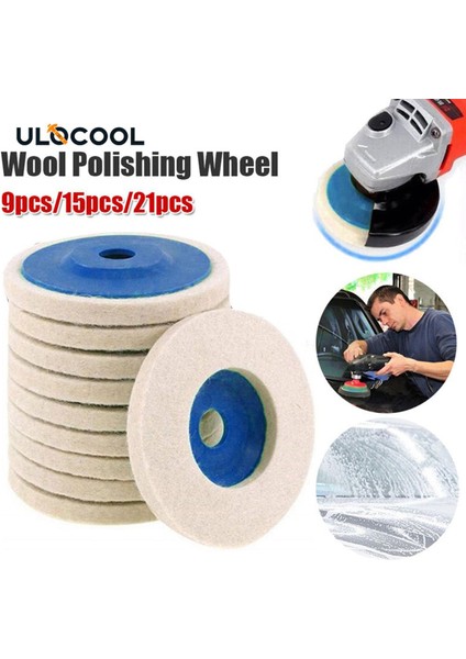 Adet Yün Parlatma Tekerleği Parlatma Pedleri 4 Inç 100MM Açılı Taşlama Tekerleği Parlatıcı Disk Keçe Parlatma Diskleri Pedleri Seti (Yurt Dışından)