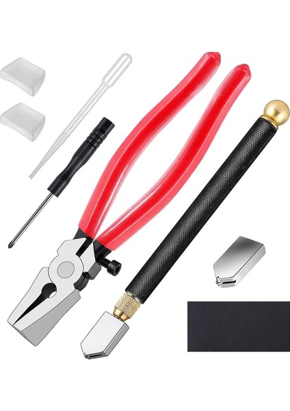 Cam Kesici Setler Ağır Hizmet Tipi Cam Pensesi ve Kalem Cam Kesici Alet ile Vitray Malzemeleri (Yurt Dışından)