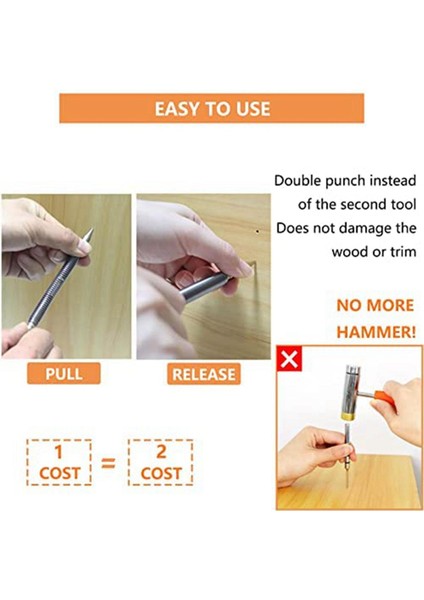 Parçalı Çift Kafalı Kombo Ayarlayıcı, Çift Uçlu 3/32 Inç ve 1/8 Inç Yay Seti, Çekiçsiz Set Punch (Yurt Dışından)