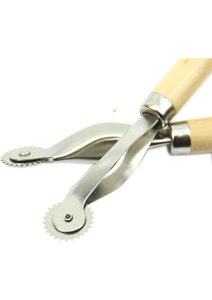 Hyqzltca 2 Adet Ahşap Saplı Overneedle Tekerlek Deri Iğne Aralığı Kağıt Perfore Aracı Rulet 2mm (Yurt Dışından)