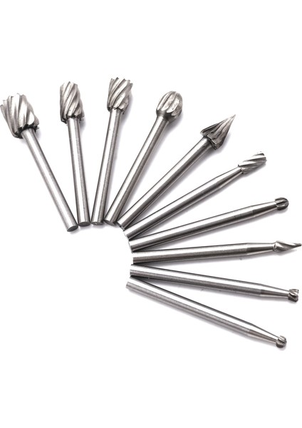 10 Adet Hss Tungsten Karbür Döner Kesme Çapak Seti Öğütücü Ucu 1/8 Inç (3mm) Shank Ağaç Işleme Oyma Aletleri (Yurt Dışından)
