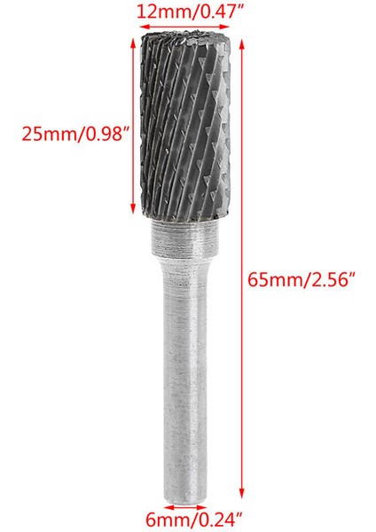 12MM Karbür Döner Eğe Freze Şaftı 6mm Metal Taşlama Kesici (Yurt Dışından)