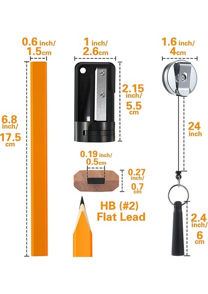 12 Adet 7 Inç Marangoz Kalemtıraş ile Işaretleme Kalemleri, Kalem Tutucu (Yurt Dışından) modelleri