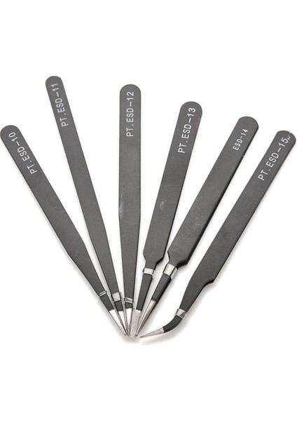 6x Anti-Statik Karbon Çelik Bakım Onarım Güvenli Cımbız Düz Alet Seti (Yurt Dışından)
