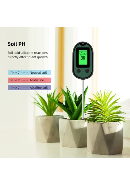 Yıeryı 4'ü 1 Arada Toprak Ph Ölçer Toprak Nemi Test Cihazı Bahçe, Çim, Çiftlik, Sebzeler Için Işık ve Sesli Alarm ile Bahçe Güneş Işığı Sıcaklık Test Kiti (Yurt Dışından) fiyatları