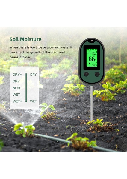 Yıeryı 4'ü 1 Arada Toprak Ph Ölçer Toprak Nemi Test Cihazı Bahçe, Çim, Çiftlik, Sebzeler Için Işık ve Sesli Alarm ile Bahçe Güneş Işığı Sıcaklık Test Kiti (Yurt Dışından) modelleri