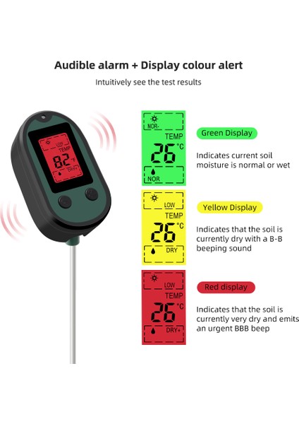 Yıeryı 4'ü 1 Arada Toprak Ph Ölçer Toprak Nemi Test Cihazı Bahçe, Çim, Çiftlik, Sebzeler Için Işık ve Sesli Alarm ile Bahçe Güneş Işığı Sıcaklık Test Kiti (Yurt Dışından) indirimleri