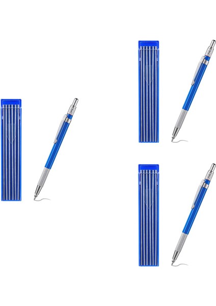 Boru Tesisatçısı Kaynakçı Çelik Konstrüksiyon Imalatı Için Dahili Kalemtıraş ile 3x Mekanik Kurşunkalemler Metal Marker (Yurt Dışından)