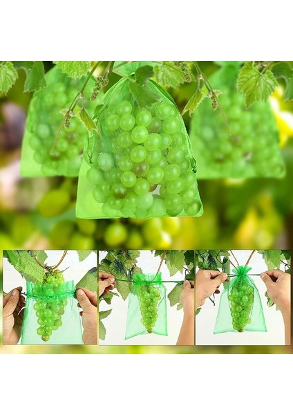 50 Adet Orchard Meyve Koruma Çantası Meyve, Üzüm, Çilek, Böcek ve Kuş Geçirmez Örgü Çanta Hafif Nefes Alabilir Örgü Çanta (Yurt Dışından)