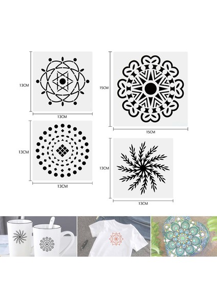 Kayaları Boyamak Için Süsleyen Aletler Çeşitli Mandala Taşları Yol Kampı Için Yeniden Kullanılabilir Şablonlarla Süsleyen Aletler Seti (Yurt Dışından)