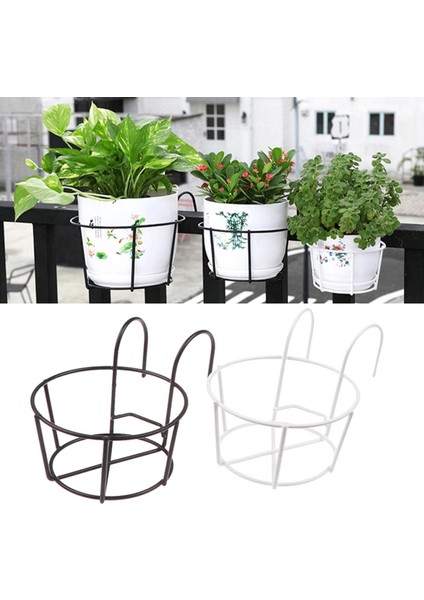 Bahçe Asılı Bitki Demir Raflar Balkon Yuvarlak Saksı Rafı Korkuluk Çit Jessica (Yurt Dışından)