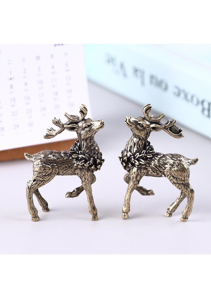 Adet Saf Bakır Geyik Heykel Süsler Prinç Geyik Minyatür Figürler Jessica (Yurt Dışından)
