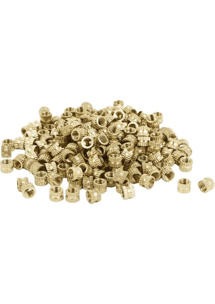 100 Adet M3 x 3mm Dişi Dişli Pirinç Tırtıllı Dişli Ekleme Gömme Somunları ve 100 Adet M2 x 3mm (Yurt Dışından)