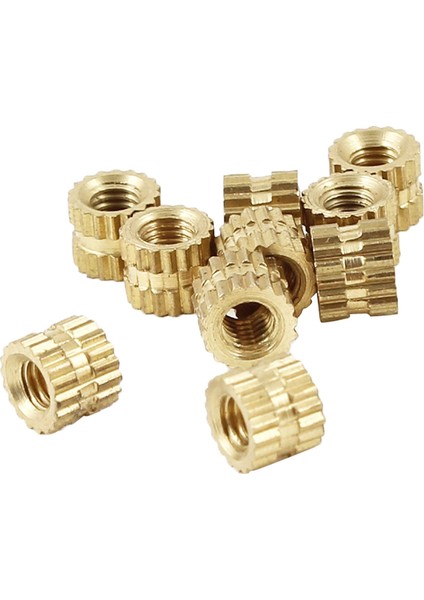 100 Adet M3 x 3mm Dişi Dişli Pirinç Tırtıllı Dişli Ekleme Gömme Somunları ve 100 Adet M2 x 3mm (Yurt Dışından)