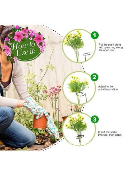 Adet Güzel Bitki Destek Standı Çiçekler Destek Halkası Metal Bitki Desteği Kazıklar Bonsai Destek Arka Bahçe Aracı (Yurt Dışından)