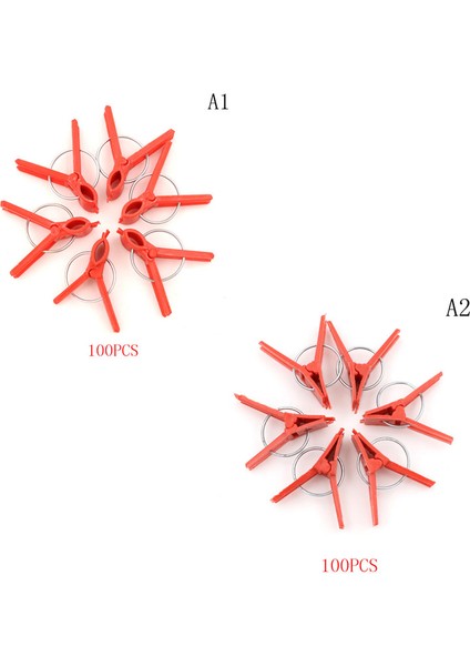 100 Adet Plastik Aşılama Klipleri Bahçe Sebze Bitkileri Düz ve Yuvarlak Jing (Yurt Dışından)
