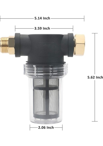 Basınçlı Savaş Giriş Suyu Için 3/4 Inç Bahçe Hortumu Filtresi, Dış Mekan Bahçeciliği Için Sedit Filtre Eki Su Giriş Filtresi, 2 Ekstra 100 Örgü Ekranlı (Yurt Dışından)