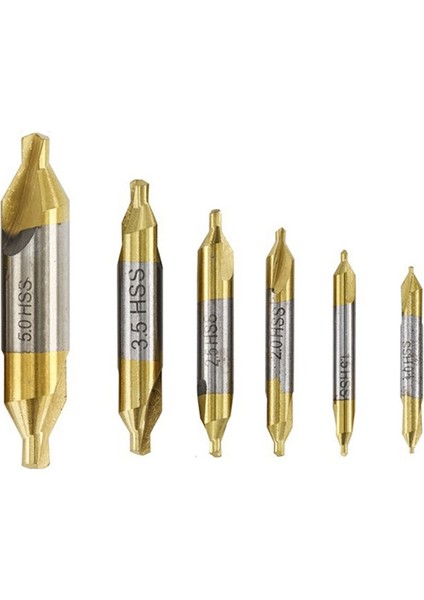Xhhdqes 6 Adet 1.0-5.0mm Hss Kalay Kaplı Merkezi Matkap Ucu Seti Metal Işleme Delik Matkap Delik Kesici 60 Derece Kombine Matkap Ucu Seti (Yurt Dışından)