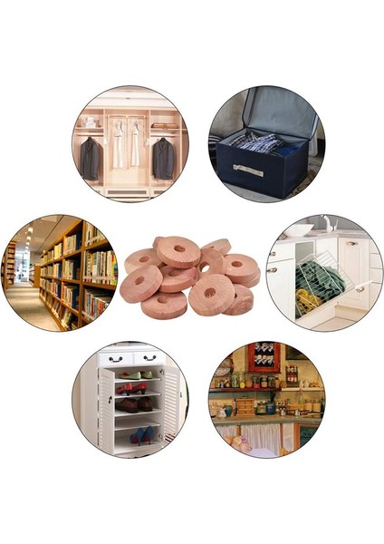 50 Paket Sedir Ağacı Halkaları Giysiler Için Güve, Aromatik Sedir Blokları, Dolaplar ve Çekmeceler Için, Giysi Saklama Koruyucusu (Yurt Dışından)