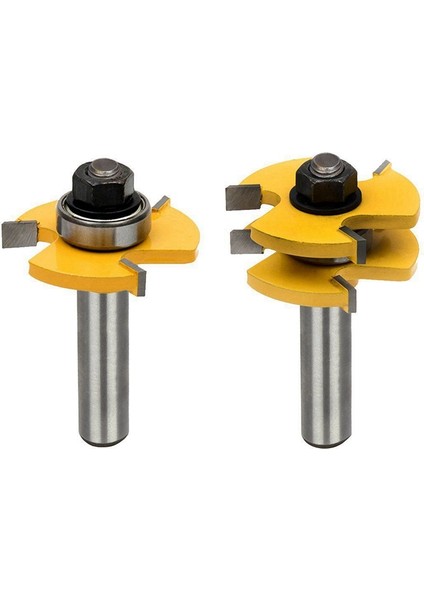 Takım 1/2 Inç Shank Yönlendirici Bit T-Yuvası ve T-Track Planya Zıvana Kesici Takım Dil ve Oluk Seti, Yönlendirici Bit Seti, Ahşap Kapı Döşeme 3 Diş Ayarlanabilir (Yurt Dışından)