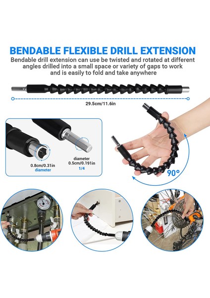 19 Parçalı Altıgen Saplı 105° Sağ Açılı Matkap Ucu Aparatı Için 1 Takım Evrensel 3 Parça 1/4 3/8 1/2 Inç Soket Adaptör Kiti (Yurt Dışından) modelleri