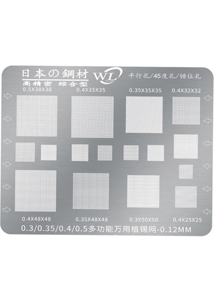 Çok Işlevli Bga Şablonu 0,3/0,35/0,4/0,5/paralel/45 Derece Delik (Yurt Dışından)