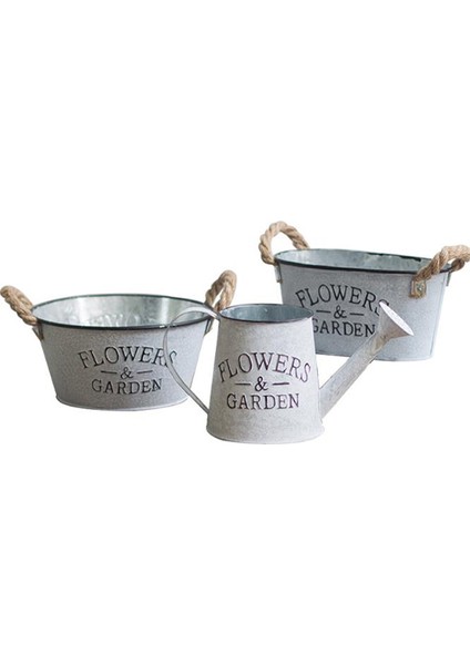 Vintage Galvanizli Metal Saksı Bahçe Asılı Balkon Bitki Saplı Pot Jessica (Yurt Dışından) fırsatları