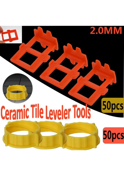 Geleneksel 100PCS Kiremit Tesviye Sistemi Kiti Vidalı Kapak ve Taban Plastik Paspayı Tesviye Aletleri 2.0mm (Yurt Dışından) fiyatları