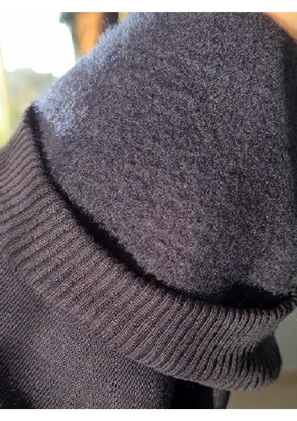 3 Iplik Şardonlu Oversize Sweatshirt Lacivert