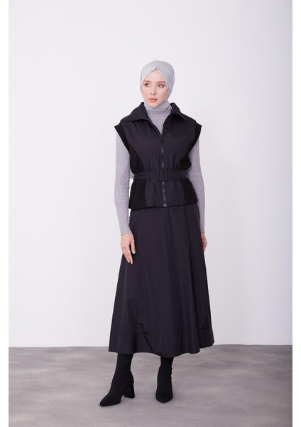 Kaşkorseli Yelek 23K4603 Siyah
