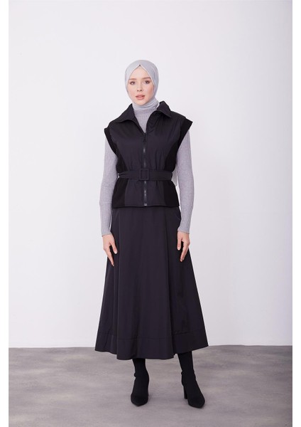 Kaşkorseli Yelek 23K4603 Siyah