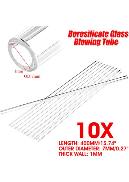 Geleneksel Lot/10 Adet 400MM Od 7mm 1mm Kalın Duvar Borosilikat Cam Üfleme Tüpü Kiti (Yurt Dışından) fiyatları