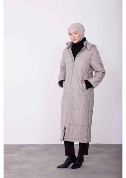 Seyyar Kapişonlu Mont 23K8605 Vizon fiyatları